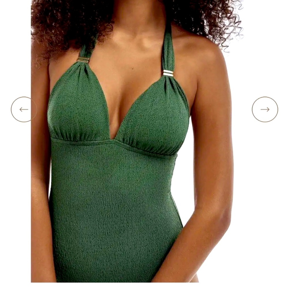 ViX Firenze Bia Tube One Piece Full Bottom Swimsuit Sz M Olive Green NWOT